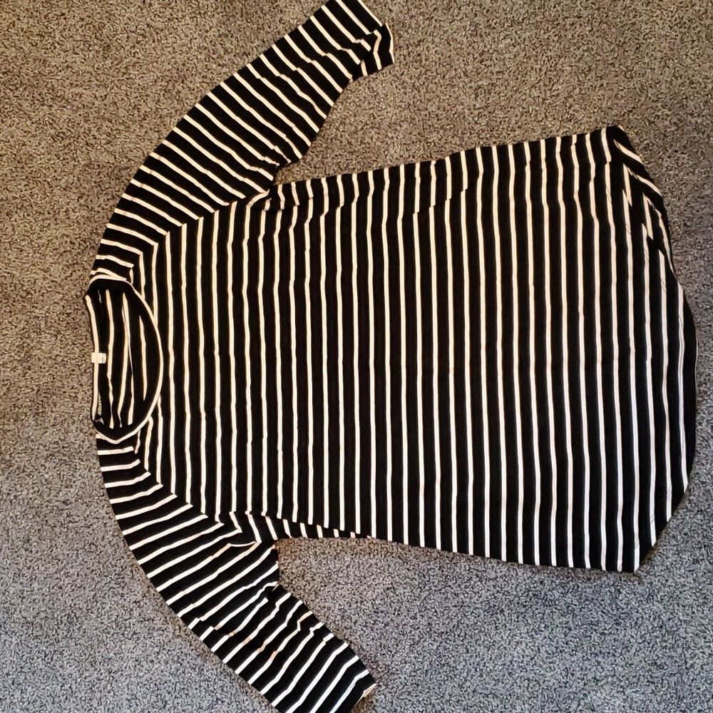 Black and white striped top